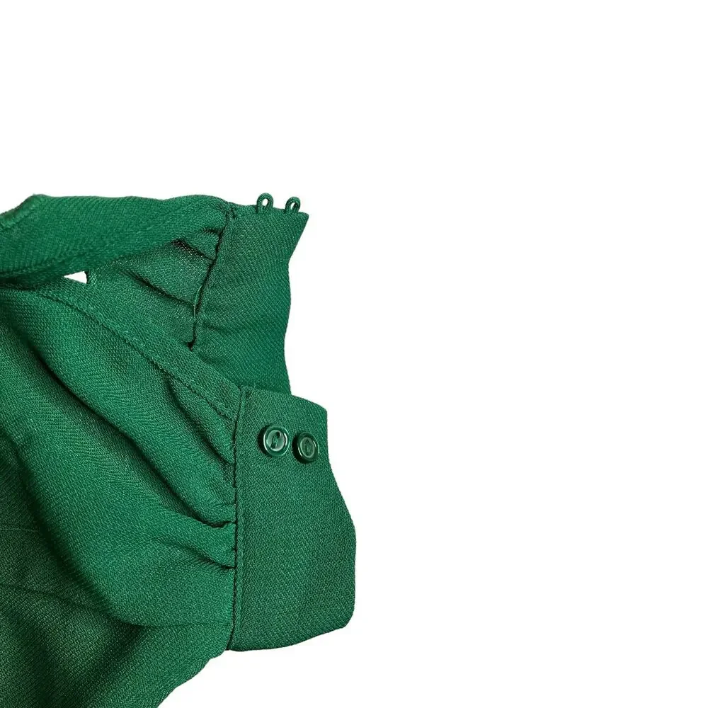 H & M Dress Green Floral Cut Out Sleeve 12 - Picture 8 of 9